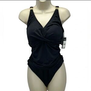 NWT Lauren Ralph Lauren black one piece bikini